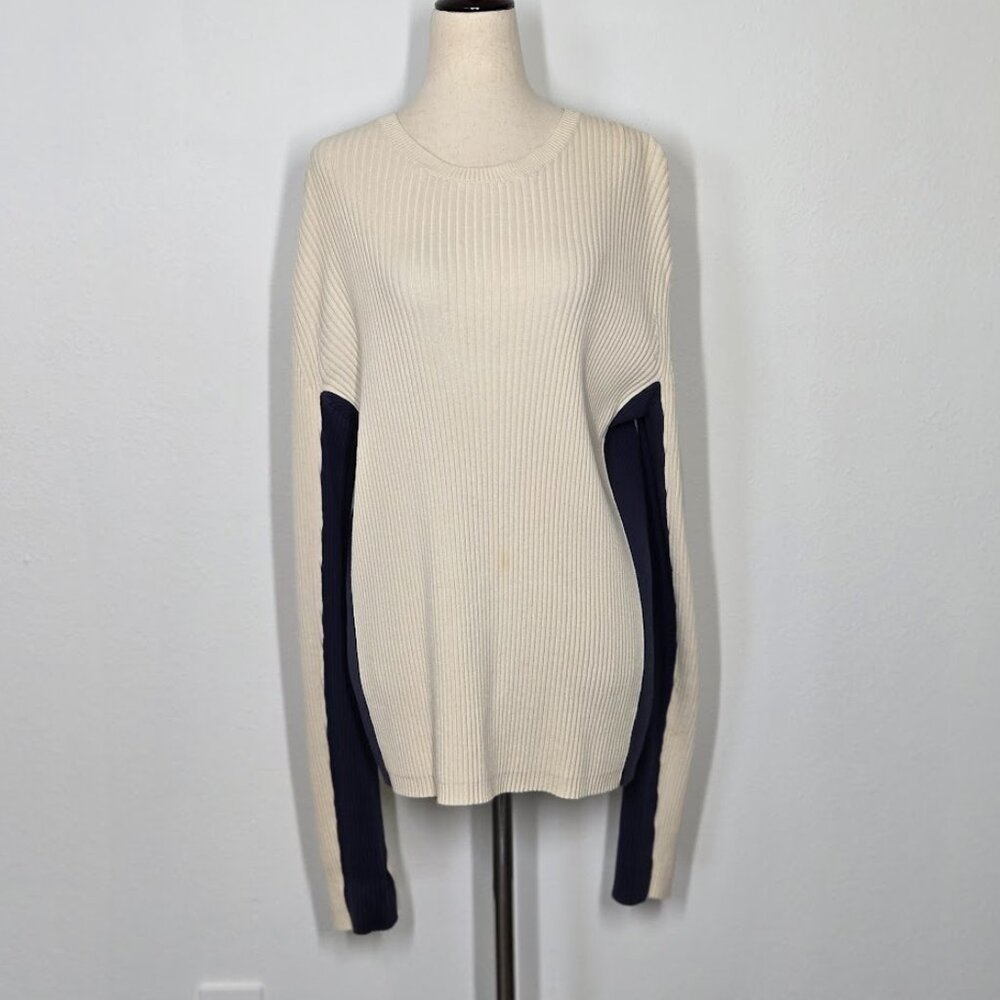 GUESS JEANS ribbed dual color sweater Sz XL